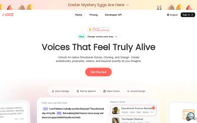 Screenshot of Noiz Easter Voice