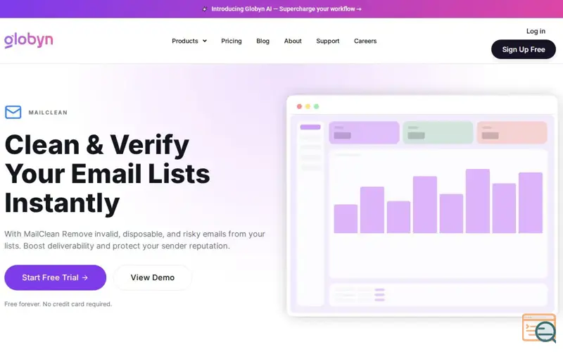 Screenshot of MailClean by Globyn