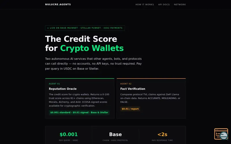 Screenshot of Nulucre Agents