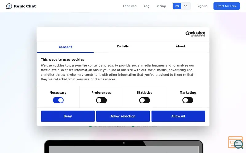 Screenshot of Rank Chat