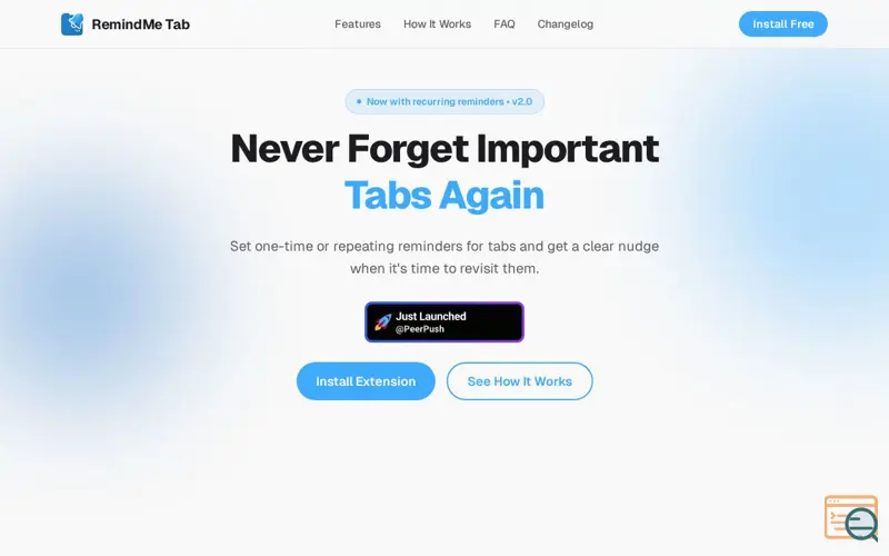 Screenshot of RemindMe Tab
