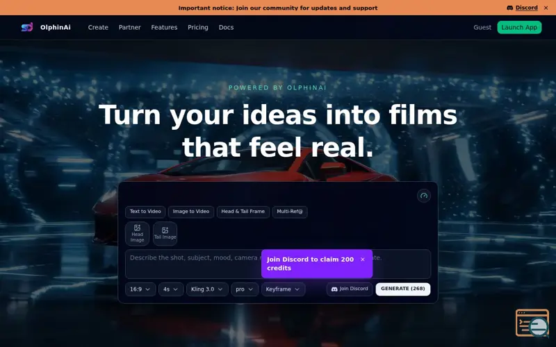 Screenshot of OlphinAI
