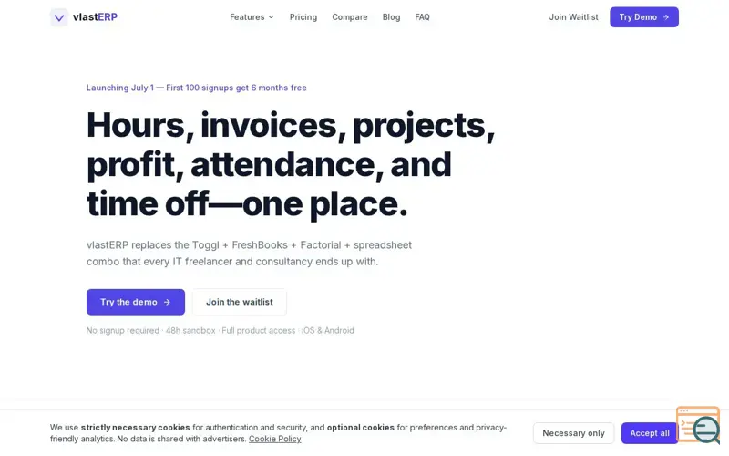 Screenshot of vlastERP