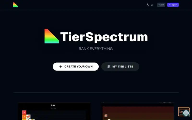 Screenshot of TierSpectrum