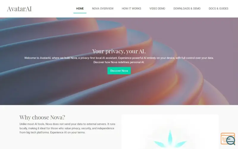 Screenshot of NovaAvatar