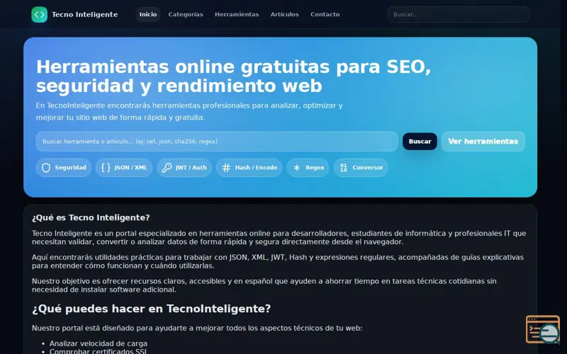 Screenshot of Tecno Inteligente