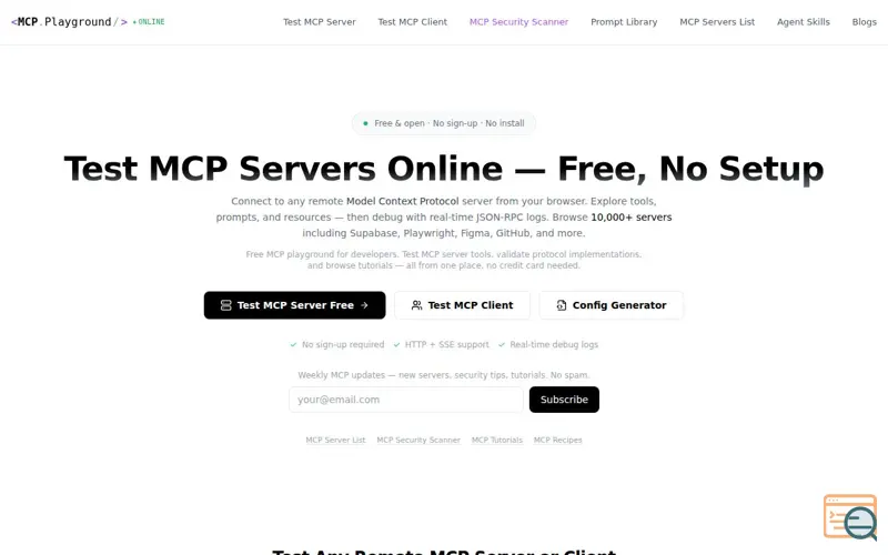 Screenshot of MCP Playground Online