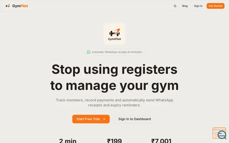 Screenshot of GymPilot