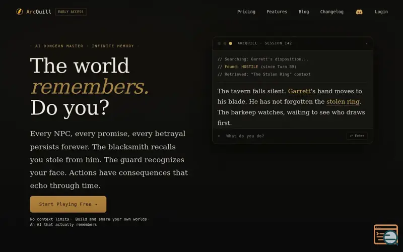 Screenshot of ArcQuill