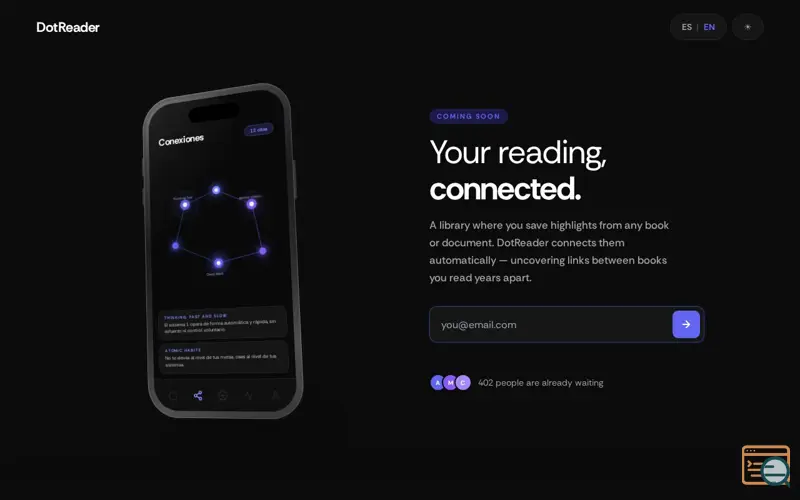 Screenshot of DotReader