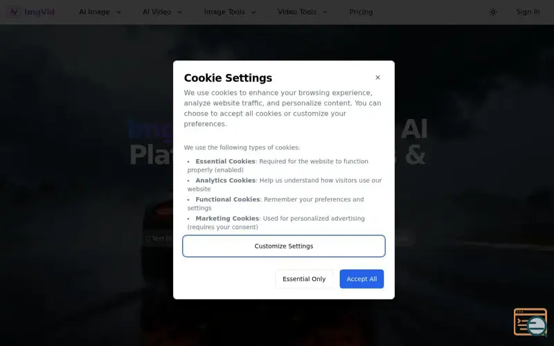 Screenshot of ImgVid