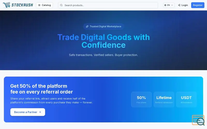 Screenshot of StockRush