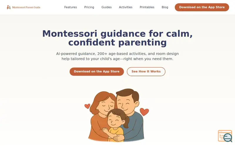 Screenshot of Montessori Parent Guide