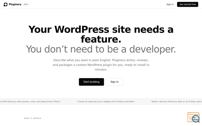 Screenshot of Pluginery