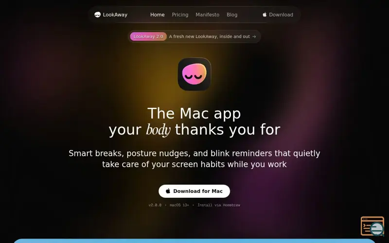 Screenshot of LookAway 2