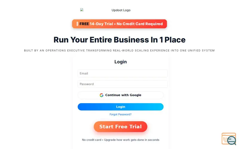 Screenshot of Updoot Work Management Software