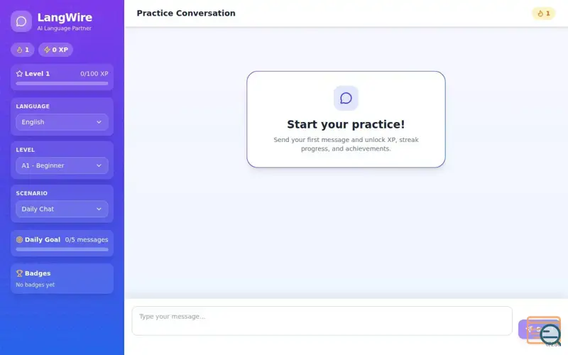 Screenshot of LangWire