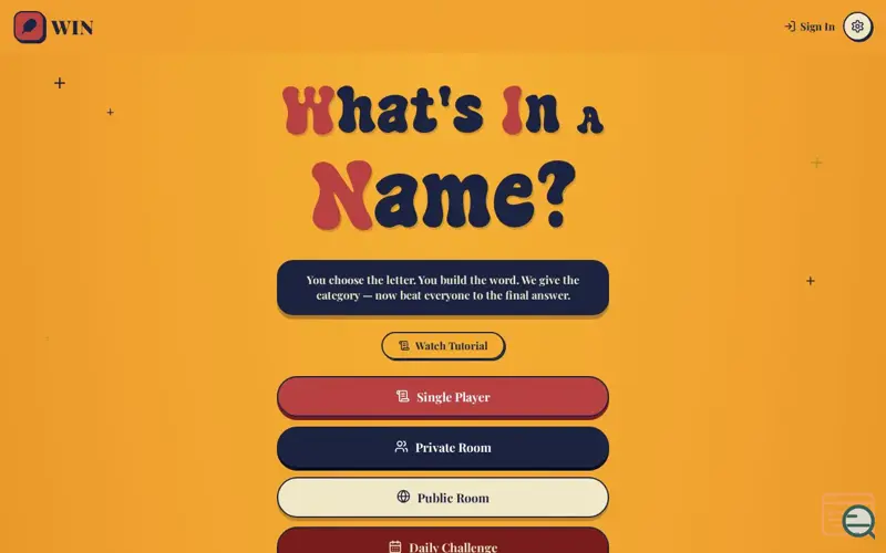 Screenshot of What's In a Name?