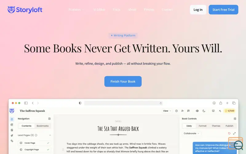 Screenshot of Storyloft