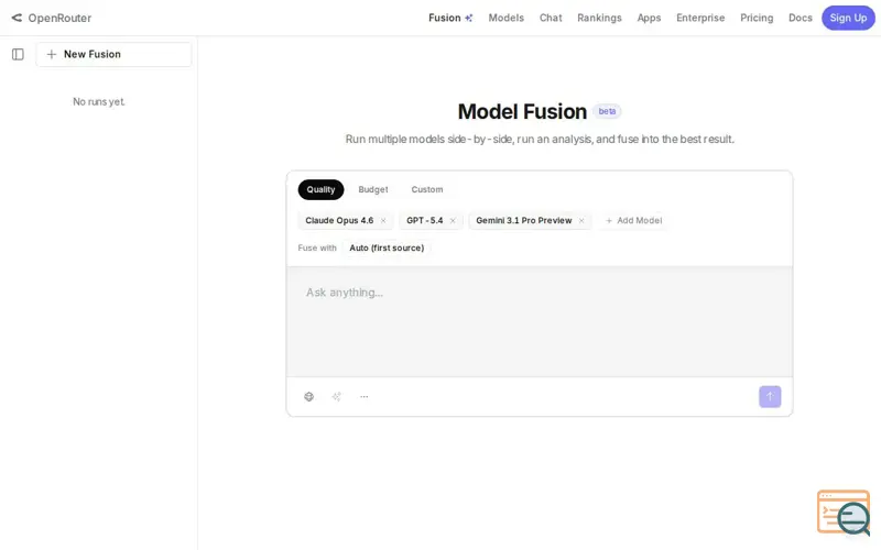 Screenshot of OpenRouter Model Fusion