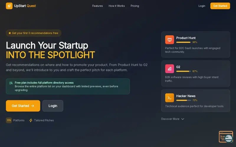 Screenshot of UpStart