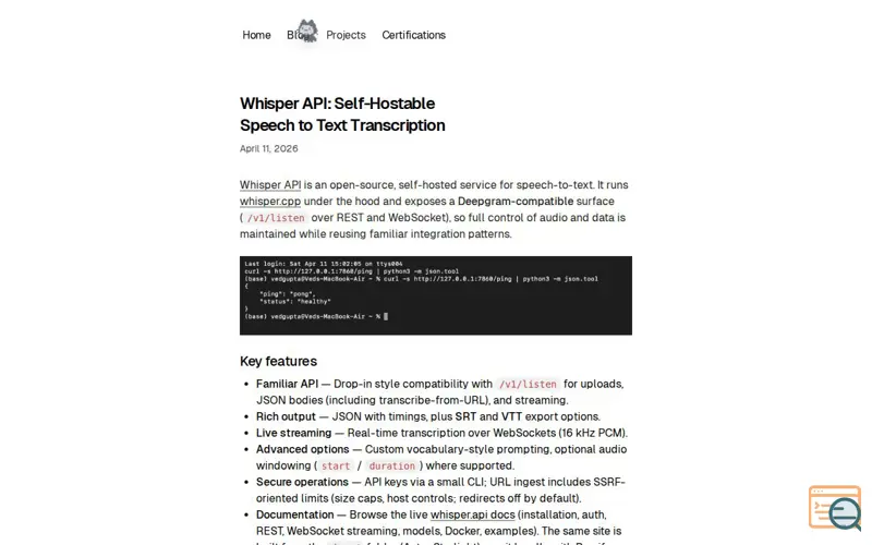 Screenshot of Vedgupta