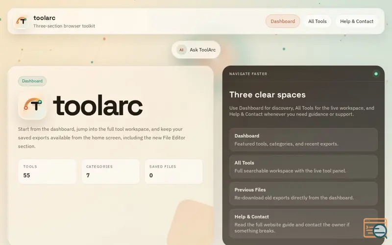 Screenshot of toolsarc