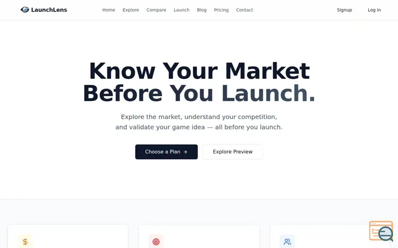 Screenshot of LaunchLens