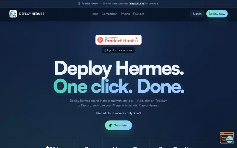 Screenshot of Deploy Hermes