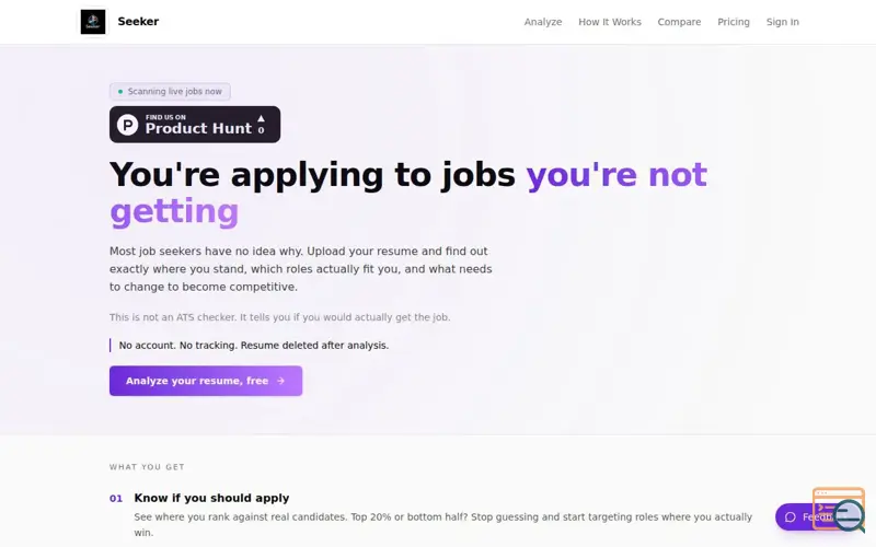 Screenshot of Seeker