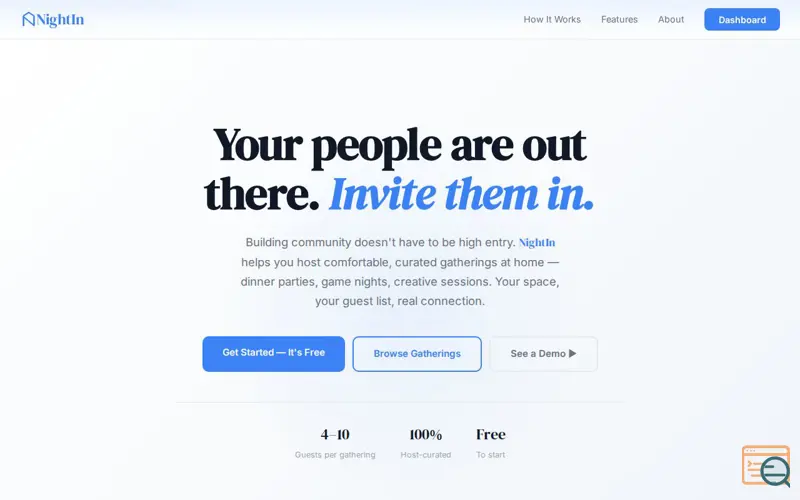 Screenshot of NightIn - Find your People