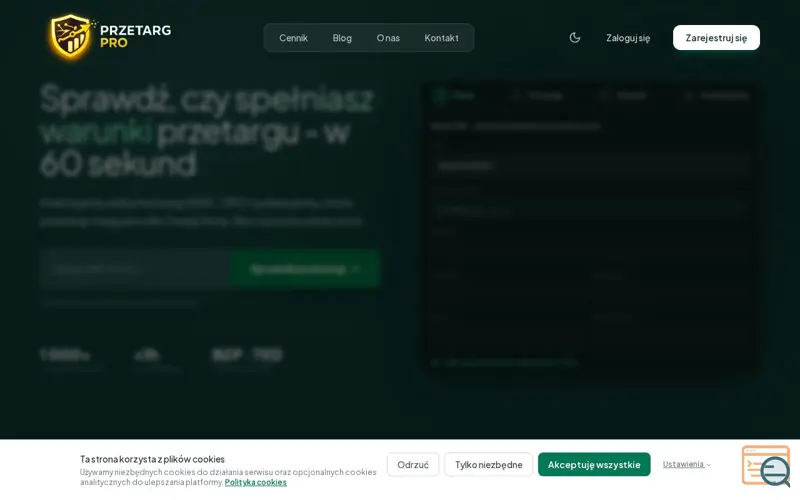 Screenshot of PrzetargPro