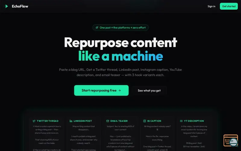 Screenshot of EchoFlow