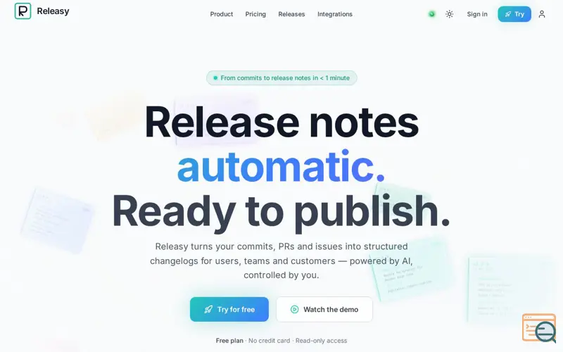 Screenshot of Releasy
