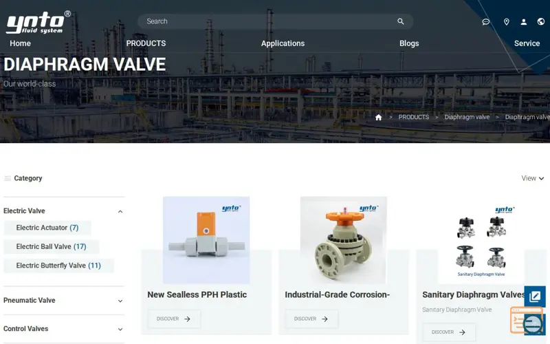 Screenshot of china diaphragm-valve