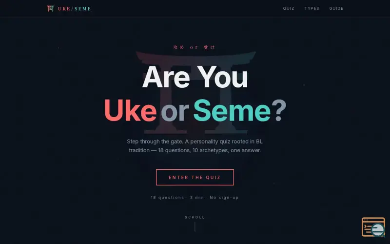 Screenshot of Uke or Seme