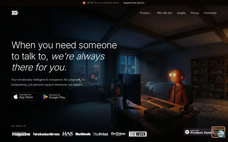 Screenshot of WTMF AI (What's The Matter, Friend?)
