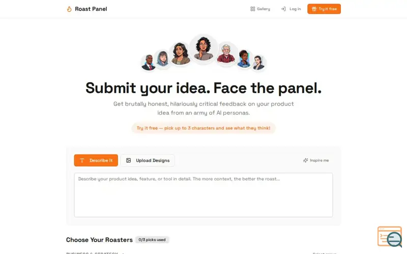 Screenshot of Roast Panel