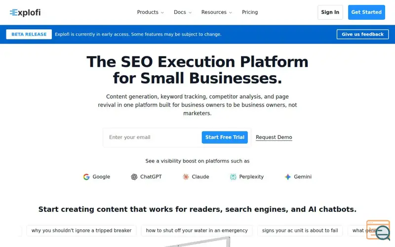 Screenshot of Explofi