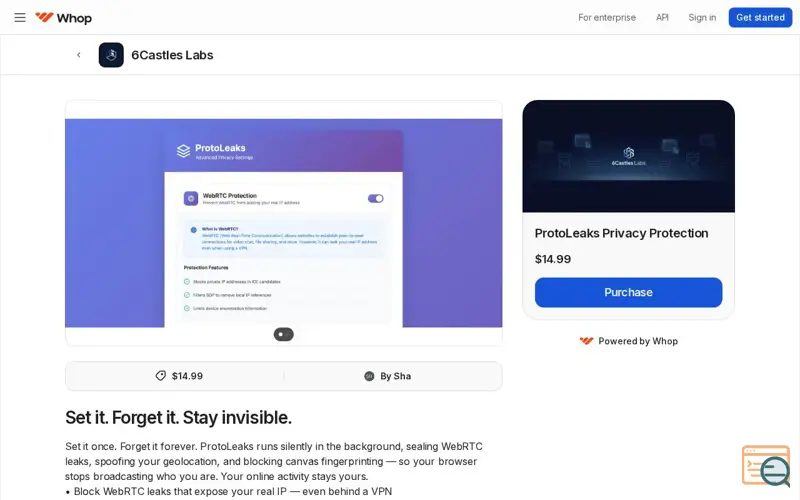 Screenshot of ProtoLeaks Privacy Protection