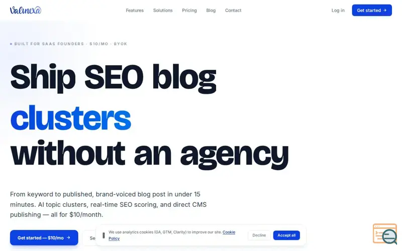 Screenshot of Valinexa