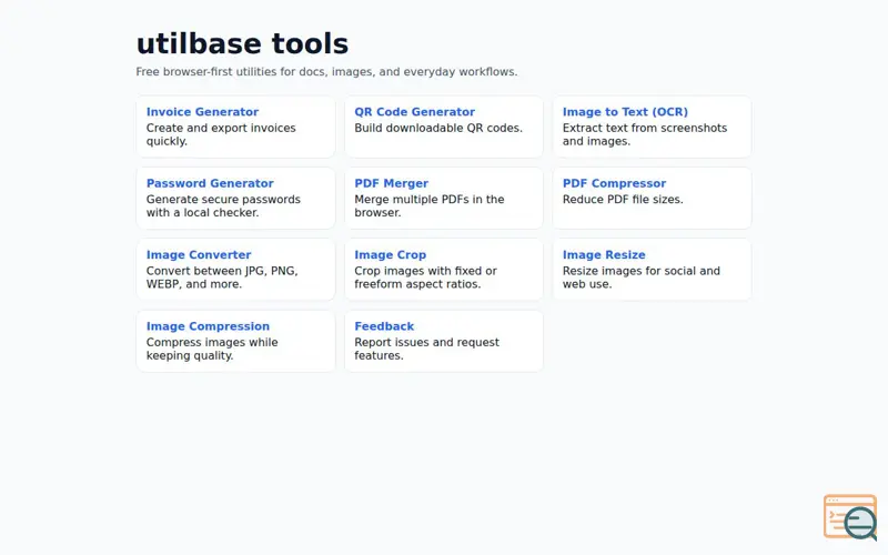 Screenshot of utilbase