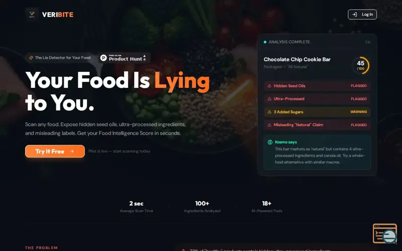Screenshot of VeriBite AI