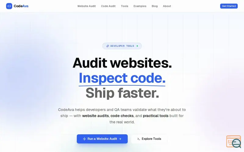 Screenshot of CodeAva