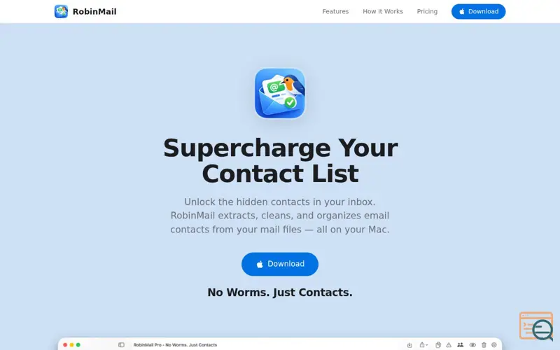 Screenshot of RobinMail