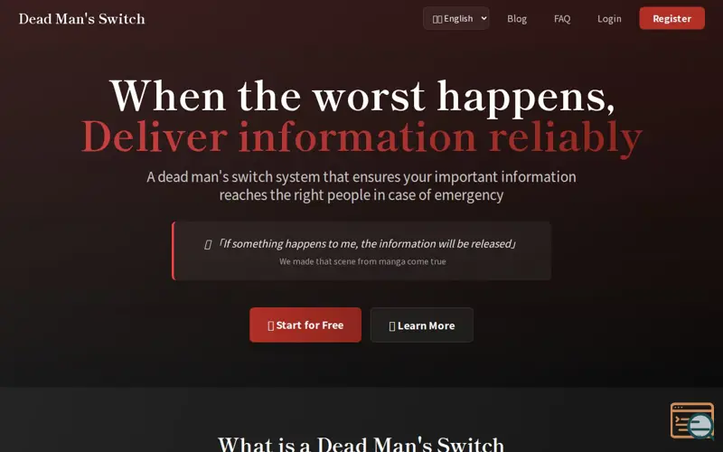 Screenshot of Dead Man's Switch