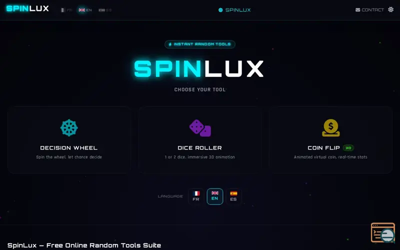 Screenshot of SpinLux