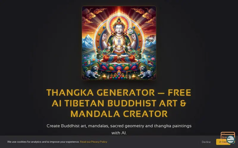 Screenshot of AI Thangka Art Generator