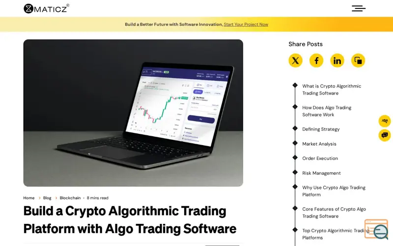 Screenshot of Crypto Algo Trading Software