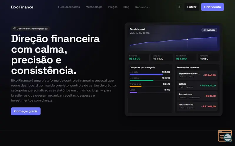 Screenshot of Eixo Finance